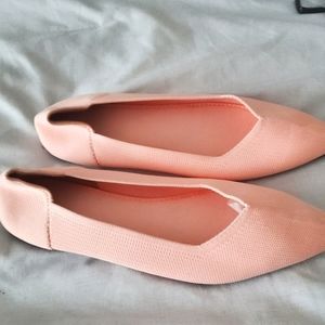 Pink Pointed-Toe Flats